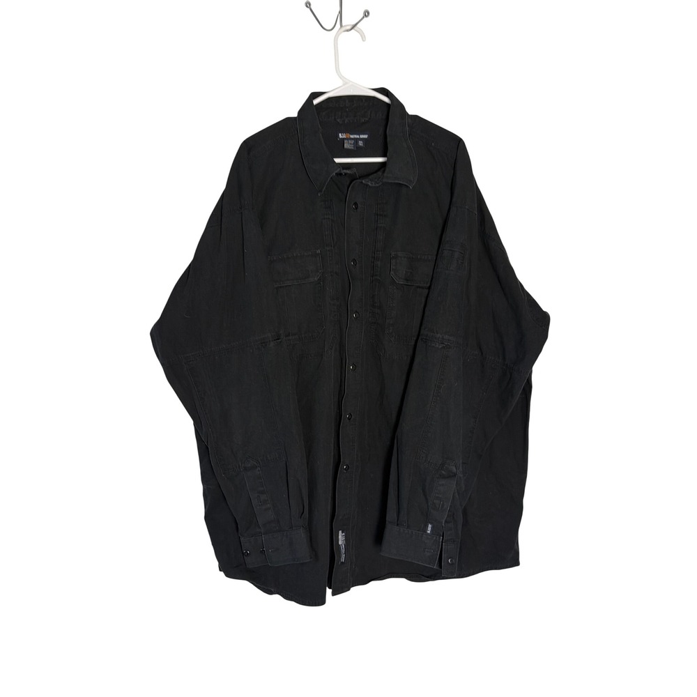 5.11 Tactical Series Mens 3XL Tall Black Long Sleeve Cotton Canvas Work Shirt